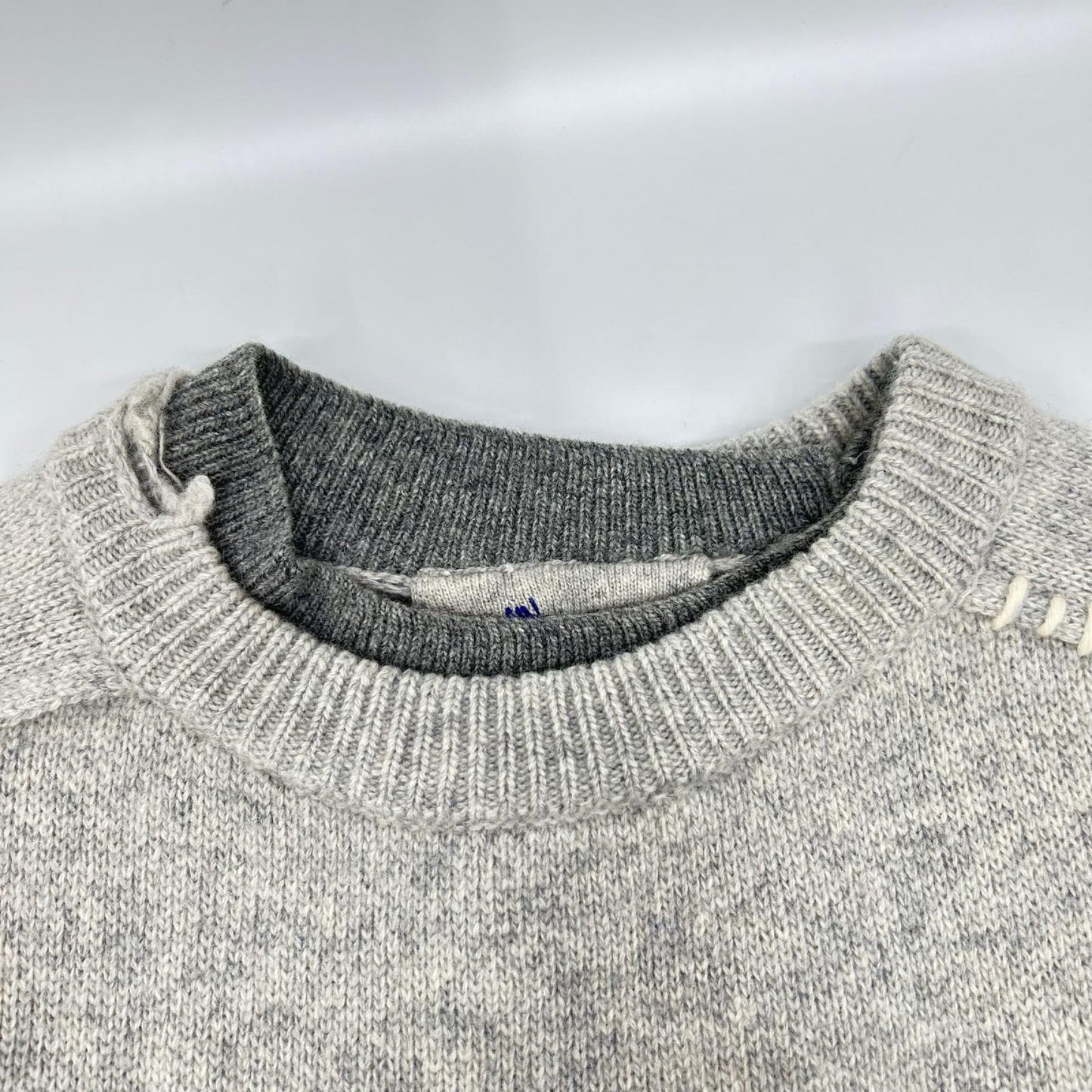 ZARA ザラ 【×Adererror】グレー ウール フロントロゴ オーバーサイズ ニット トップス