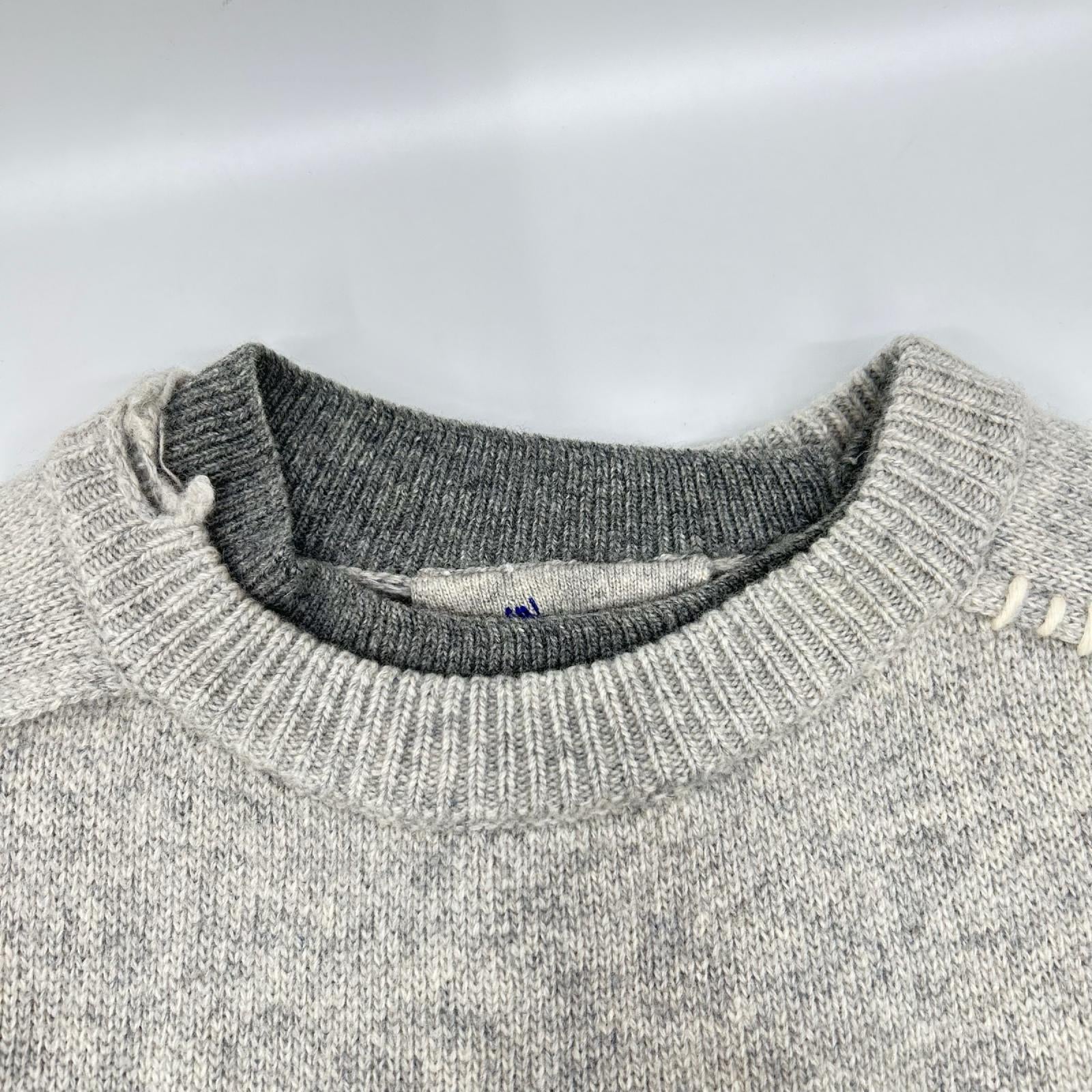 ZARA ザラ 【×Adererror】グレー ウール フロントロゴ オーバーサイズ ニット トップス