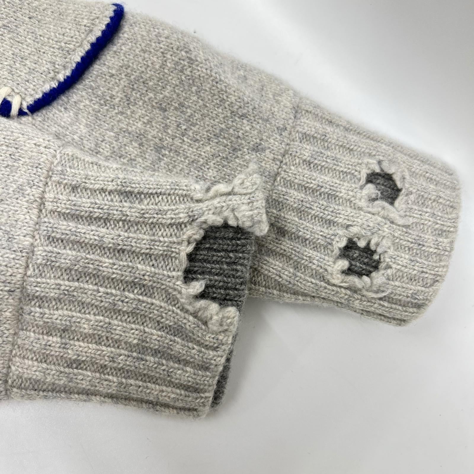 ZARA ザラ 【×Adererror】グレー ウール フロントロゴ オーバーサイズ ニット トップス