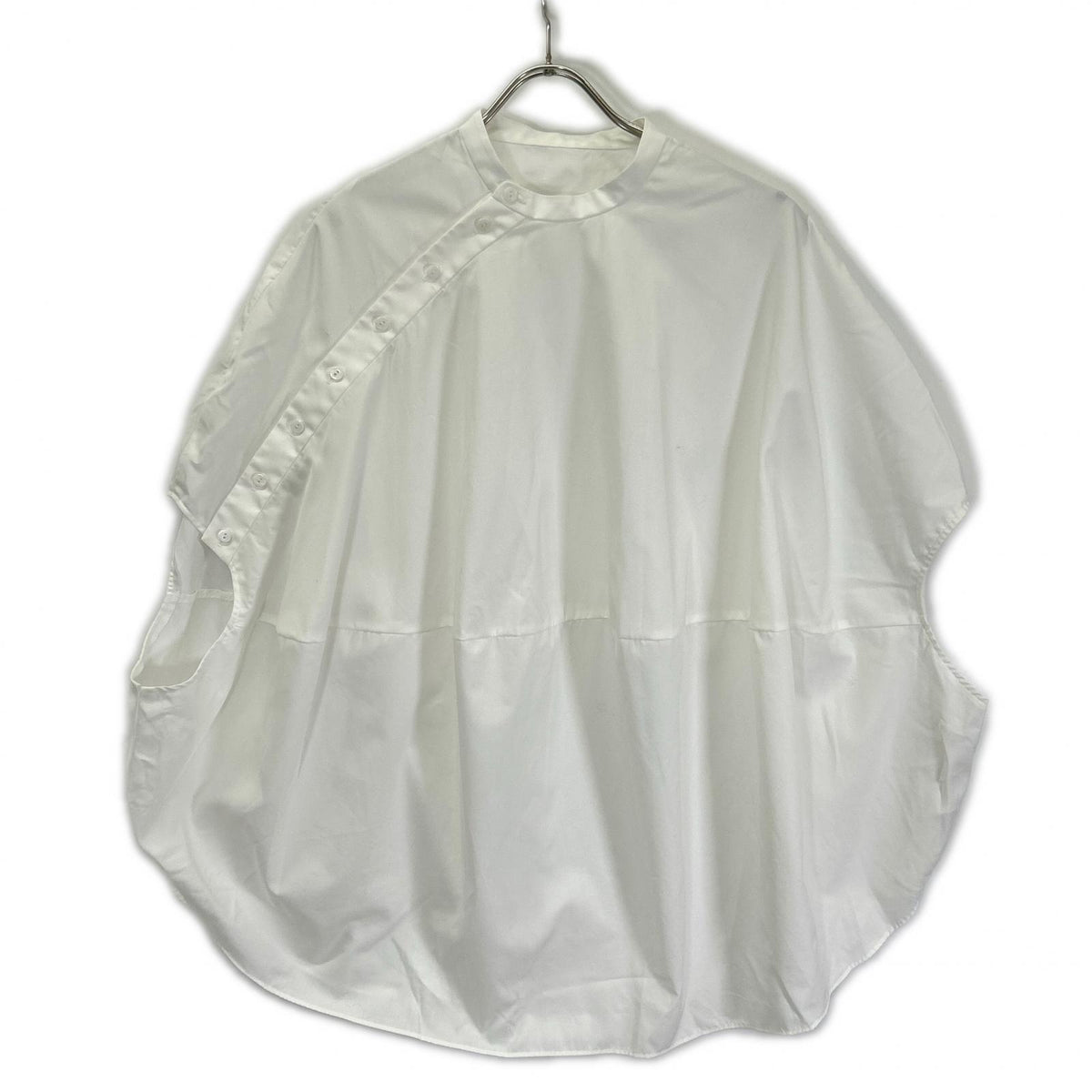 ENFOLD エンフォルド 26SS 300JS230-3621 White Broadcloth Cotton Asymmetrical GLOBE PULLOVER Top