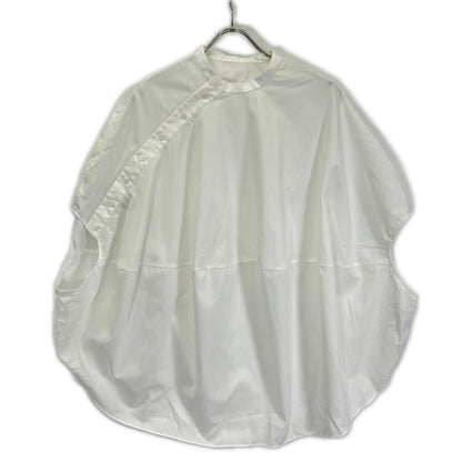 ENFOLD エンフォルド 26SS 300JS230-3621 White Broadcloth Cotton Asymmetrical GLOBE PULLOVER Top