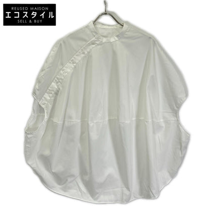 ENFOLD エンフォルド 26SS 300JS230-3621 White Broadcloth Cotton Asymmetrical GLOBE PULLOVER Top