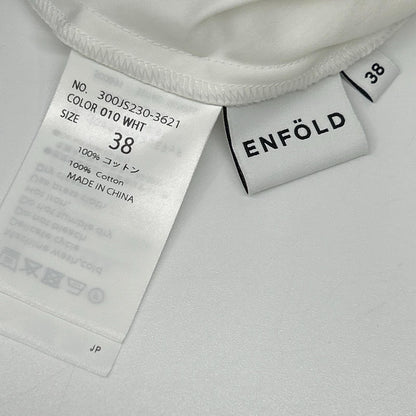 ENFOLD エンフォルド 26SS 300JS230-3621 White Broadcloth Cotton Asymmetrical GLOBE PULLOVER Top