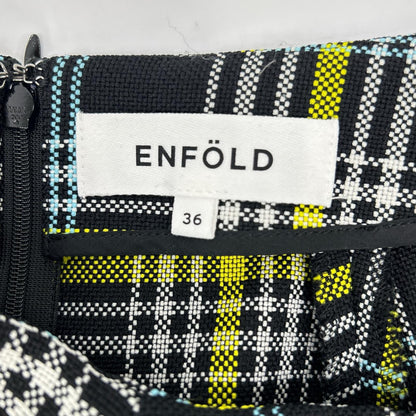 ENFOLD エンフォルド 300GA131-2380 ブラック×イエロー ポリエステル チェックデザイン BALLOON-SKIRT/バルーンスカート スカート