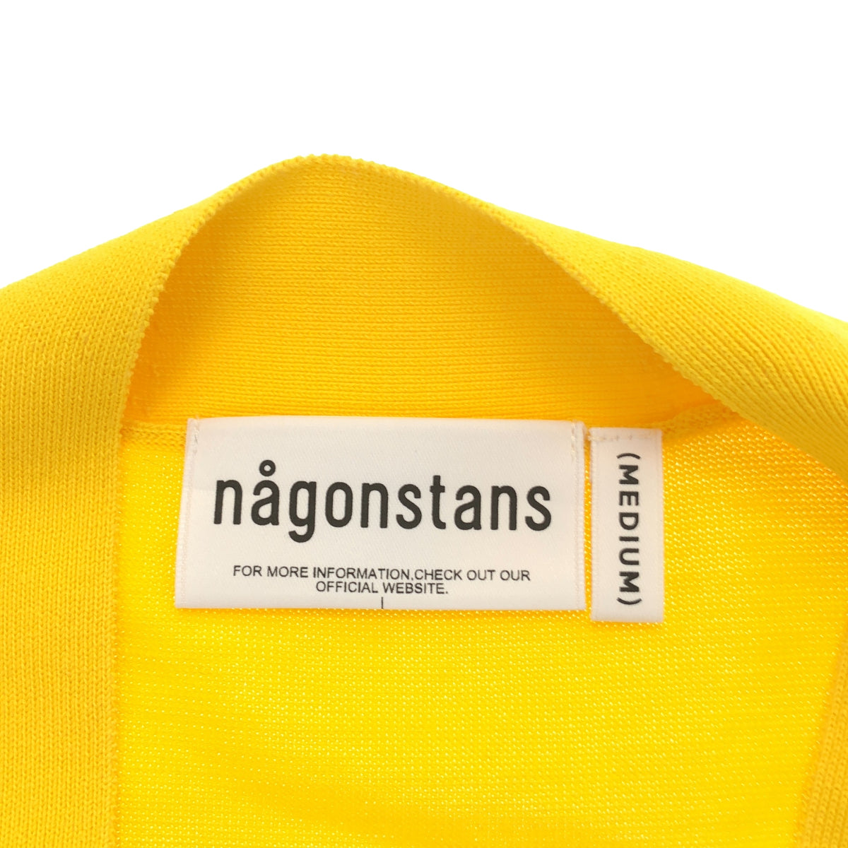 nagonstans ナゴンスタンス 470GS870-1040 イエロー コットン ワンポイント刺繍 スクエアスリーブカーディガン トップス