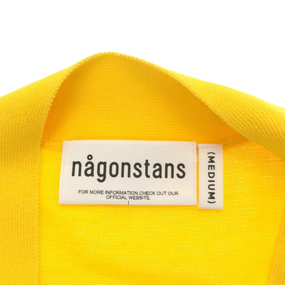 nagonstans ナゴンスタンス 470GS870-1040 イエロー コットン ワンポイント刺繍 スクエアスリーブカーディガン トップス