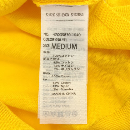 nagonstans ナゴンスタンス 470GS870-1040 イエロー コットン ワンポイント刺繍 スクエアスリーブカーディガン トップス