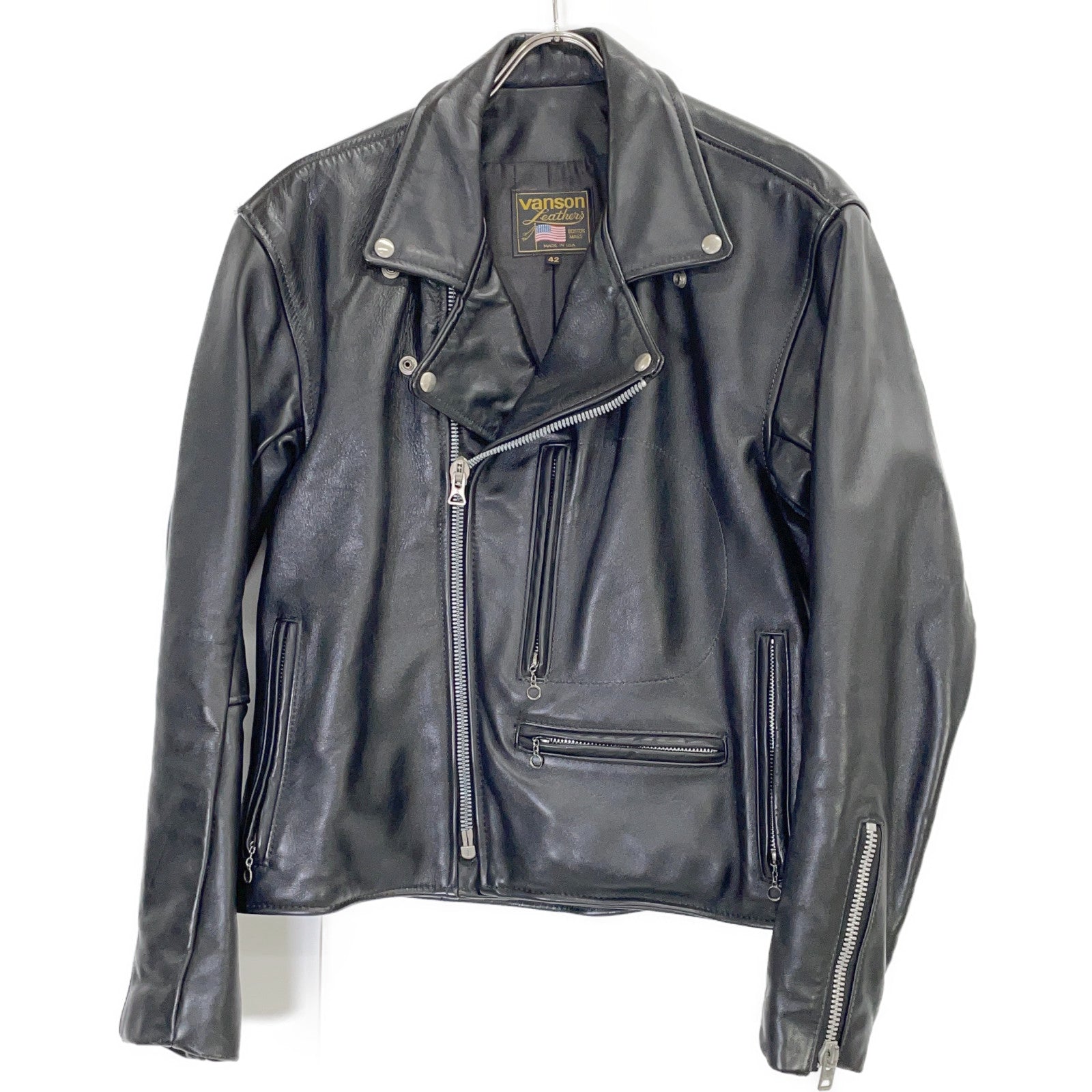 VANSON バンソン ブラック レザー USA製 ドミネーター ダブルライダースジャケット ジャケット