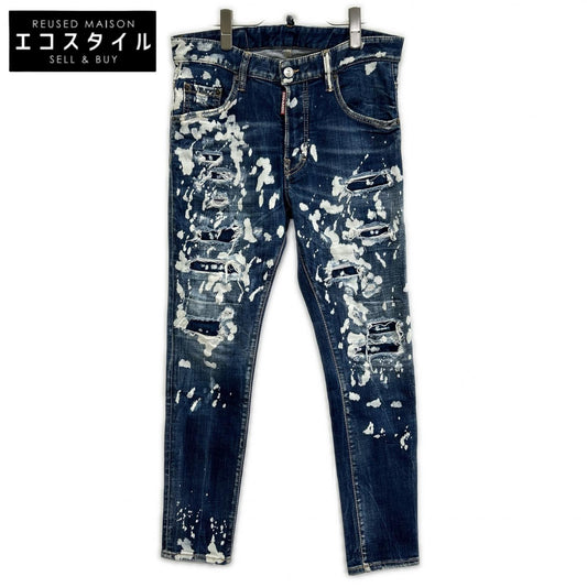 DSQUARED2 ディースクエアード 20年製 S74LB0764 ブルー ボタンフライ クラッシュ&リメイク加工 SKATER JEAN スケーター デニムパンツ ボトムス