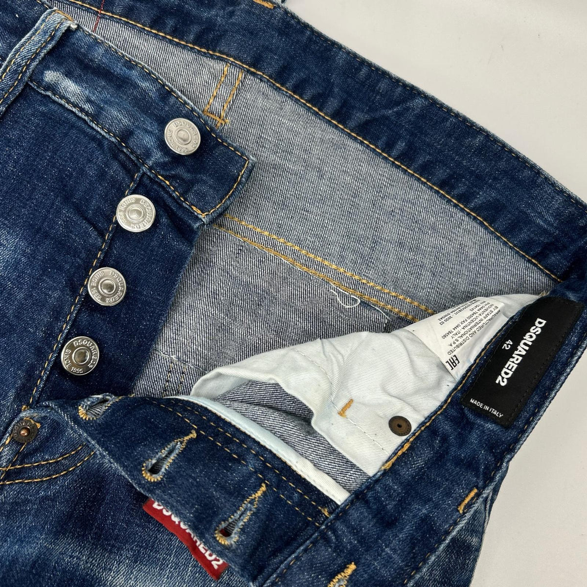 DSQUARED2 ディースクエアード 23年製 S74LB1247 ブルー ボタンフライ SKATER JEAN スケーター ストレッチデニム ボトムス