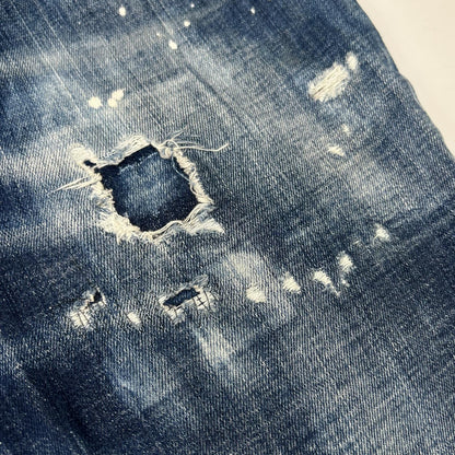 DSQUARED2 ディースクエアード 23年製 S74LB1247 ブルー ボタンフライ SKATER JEAN スケーター ストレッチデニム ボトムス