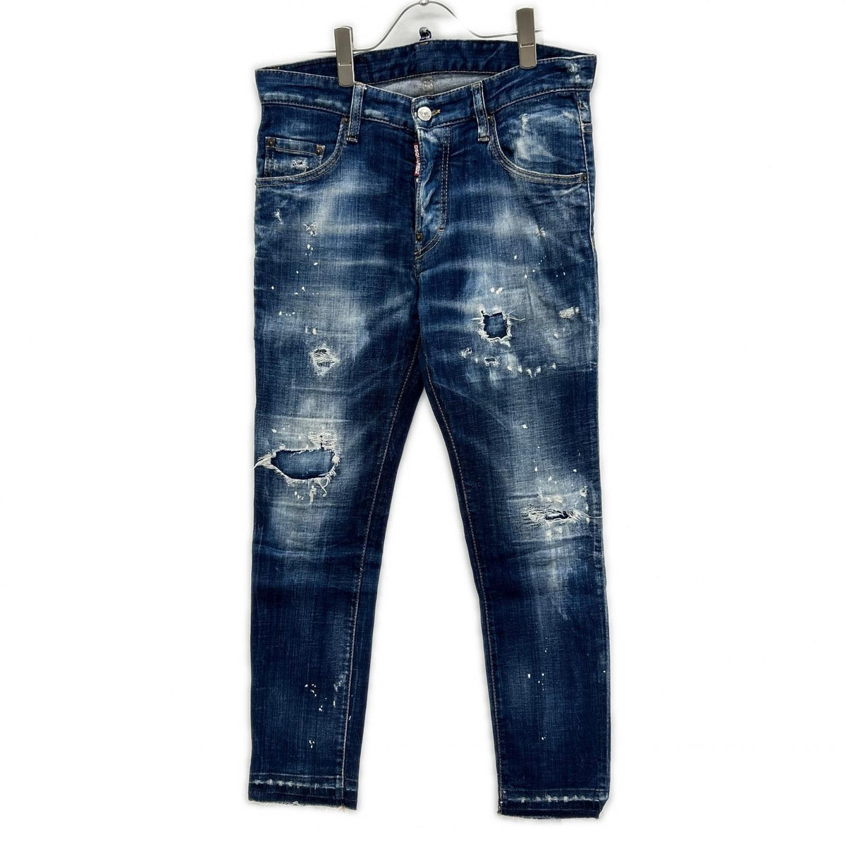 DSQUARED2 ディースクエアード 23年製 S74LB1247 ブルー ボタンフライ SKATER JEAN スケーター ストレッチデニム ボトムス