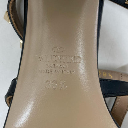 Valentino Garavani ヴァレンティノガラヴァーニ 【美品】ロックスタッズ カーフスキン スライドサンダル 60MM シューズ