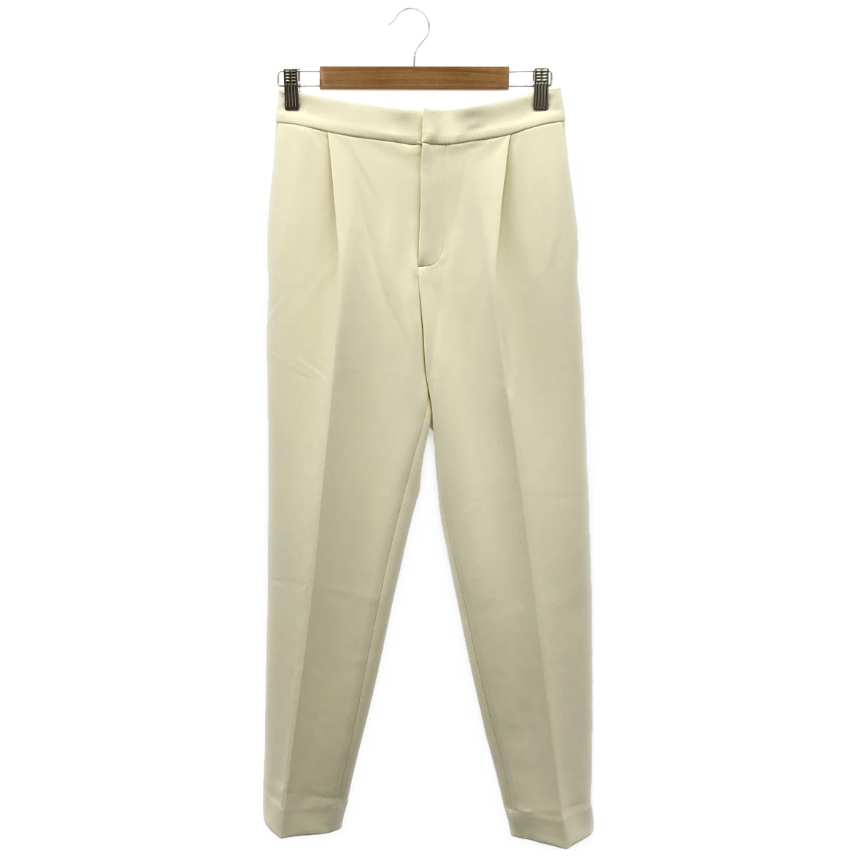 UNITED ARROWS ユナイテッドアローズ オフホワイト SPONGY タック テーパードパンツ ボトムス