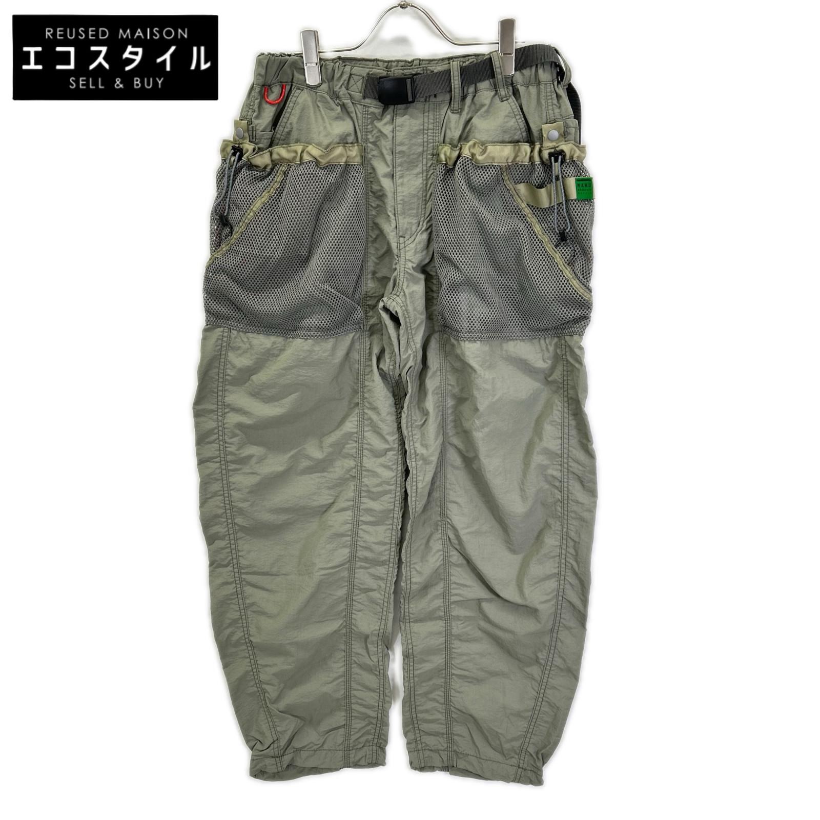 NANGA ナンガ 【×H.A.K.U】カーキ メッシュポケット BIKU TROUSERS ボトムス