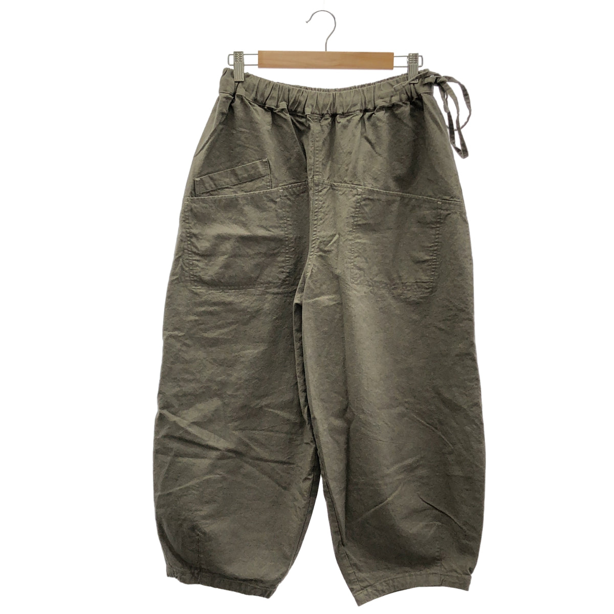 カーキグレー 綿麻オーバーダイ SAC PANTS ボトムス
