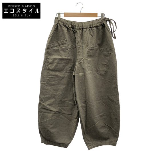 カーキグレー 綿麻オーバーダイ SAC PANTS ボトムス