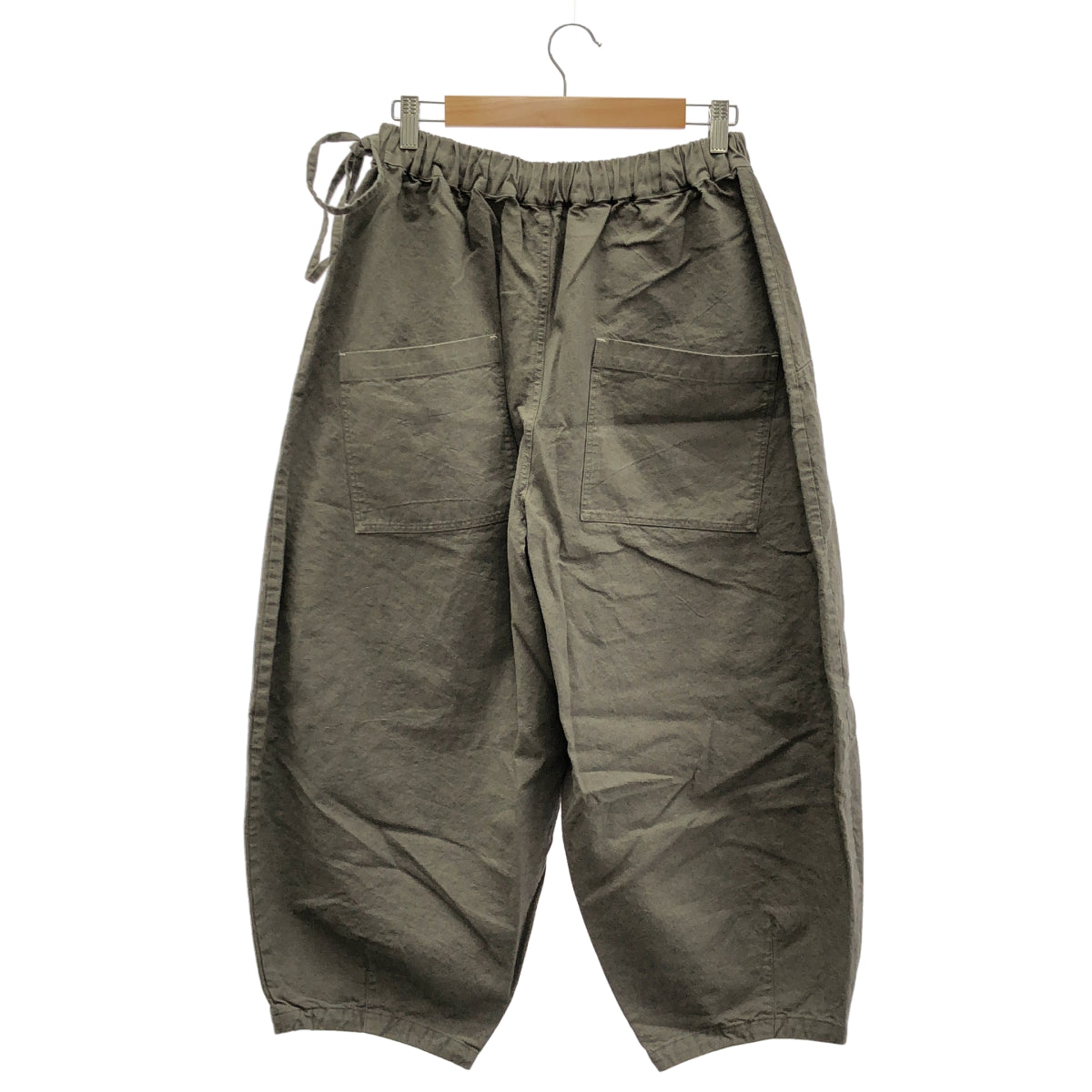 カーキグレー 綿麻オーバーダイ SAC PANTS ボトムス