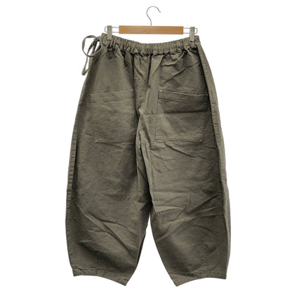 カーキグレー 綿麻オーバーダイ SAC PANTS ボトムス