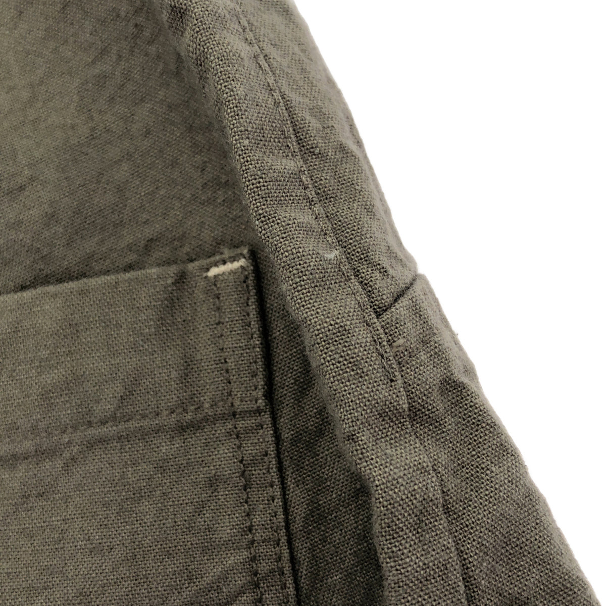 カーキグレー 綿麻オーバーダイ SAC PANTS ボトムス