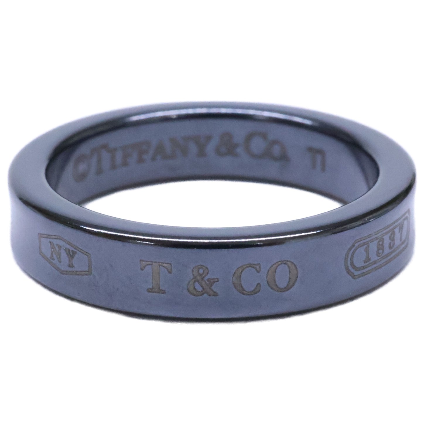 TIFFANY&Co. ティファニー 【美品】ティファニー1837 ブラックチタン ナロー リング 指輪