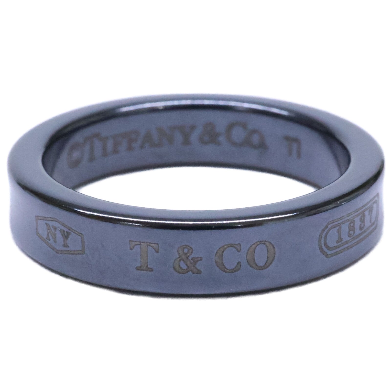 TIFFANY&Co. ティファニー 【美品】ティファニー1837 ブラックチタン ナロー リング 指輪