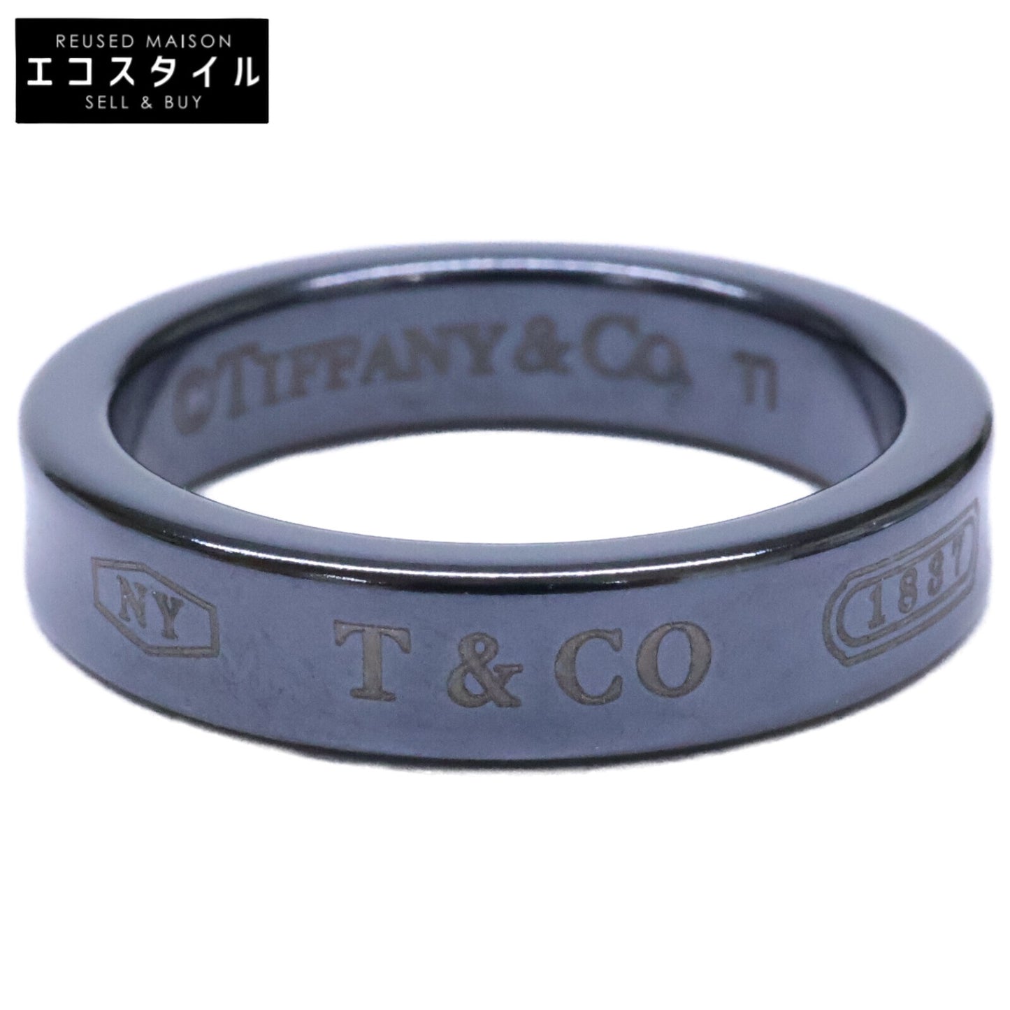 TIFFANY&Co. ティファニー 【美品】ティファニー1837 ブラックチタン ナロー リング 指輪
