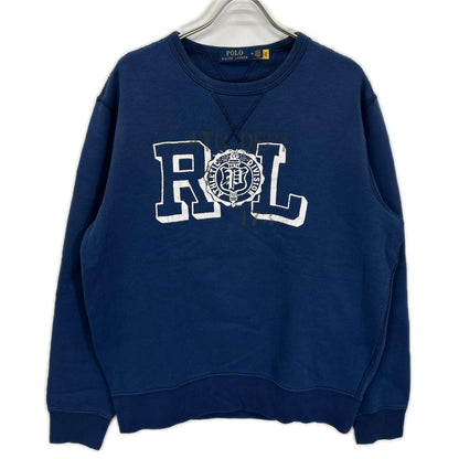 POLObyRalphLauren ポロラルフローレン ブルー RL スレチックディビジョンロゴ Vガゼット クルーネック スウェット トップス