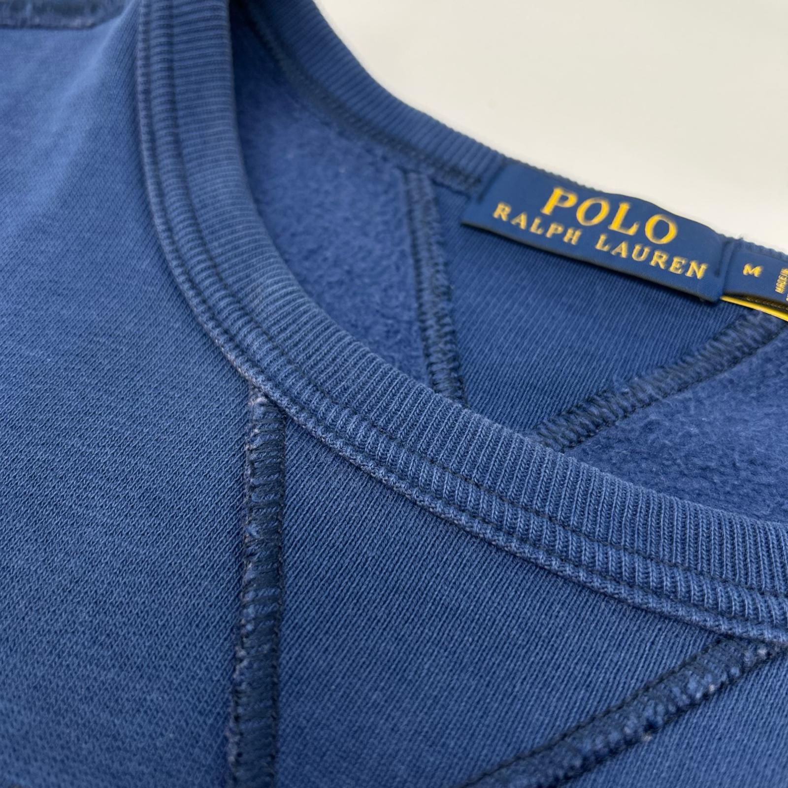 POLObyRalphLauren ポロラルフローレン ブルー RL スレチックディビジョンロゴ Vガゼット クルーネック スウェット トップス
