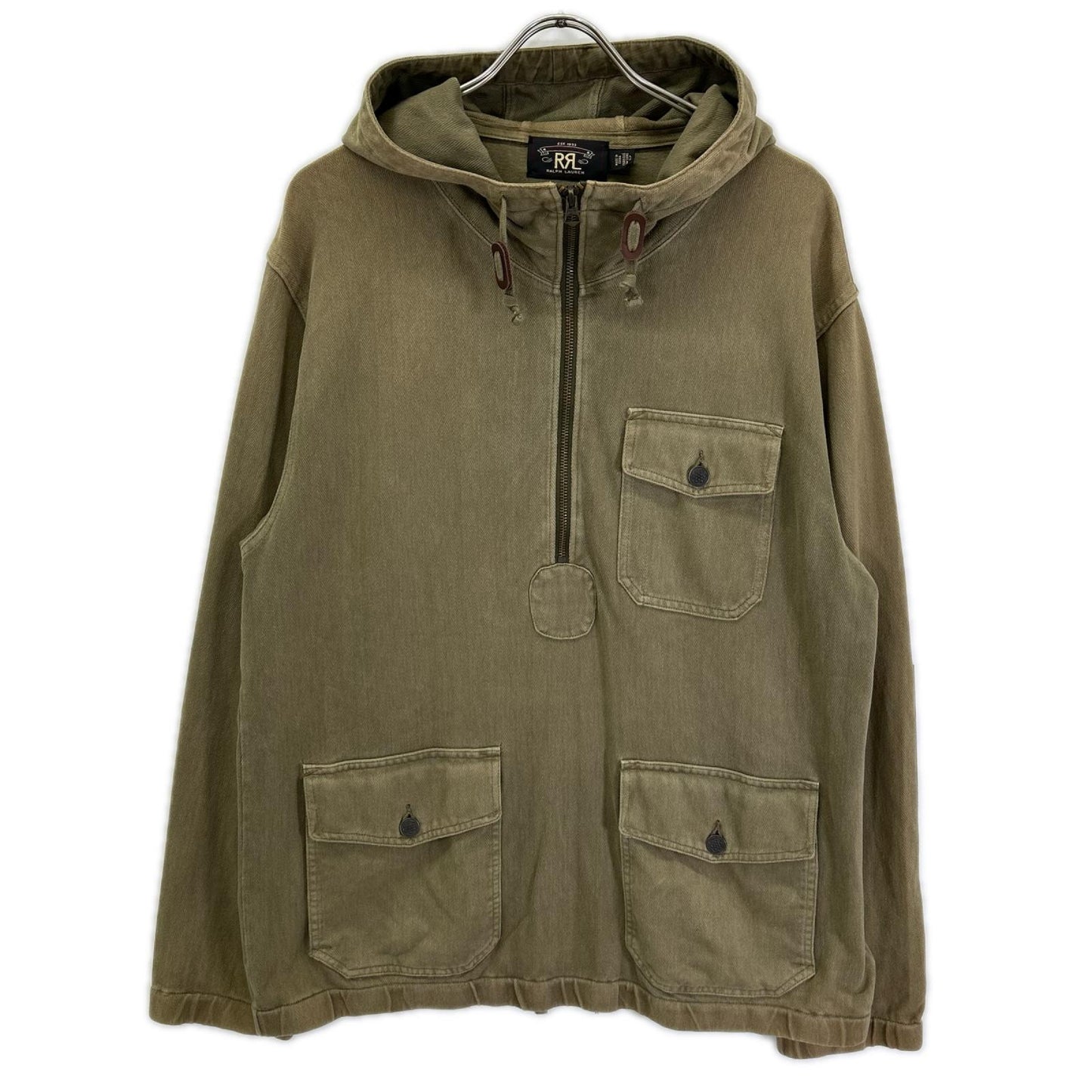 RRL ダブルアールエル 782733388001 カーキ ジャガードニット ポップオーバー アノラック ジャケット