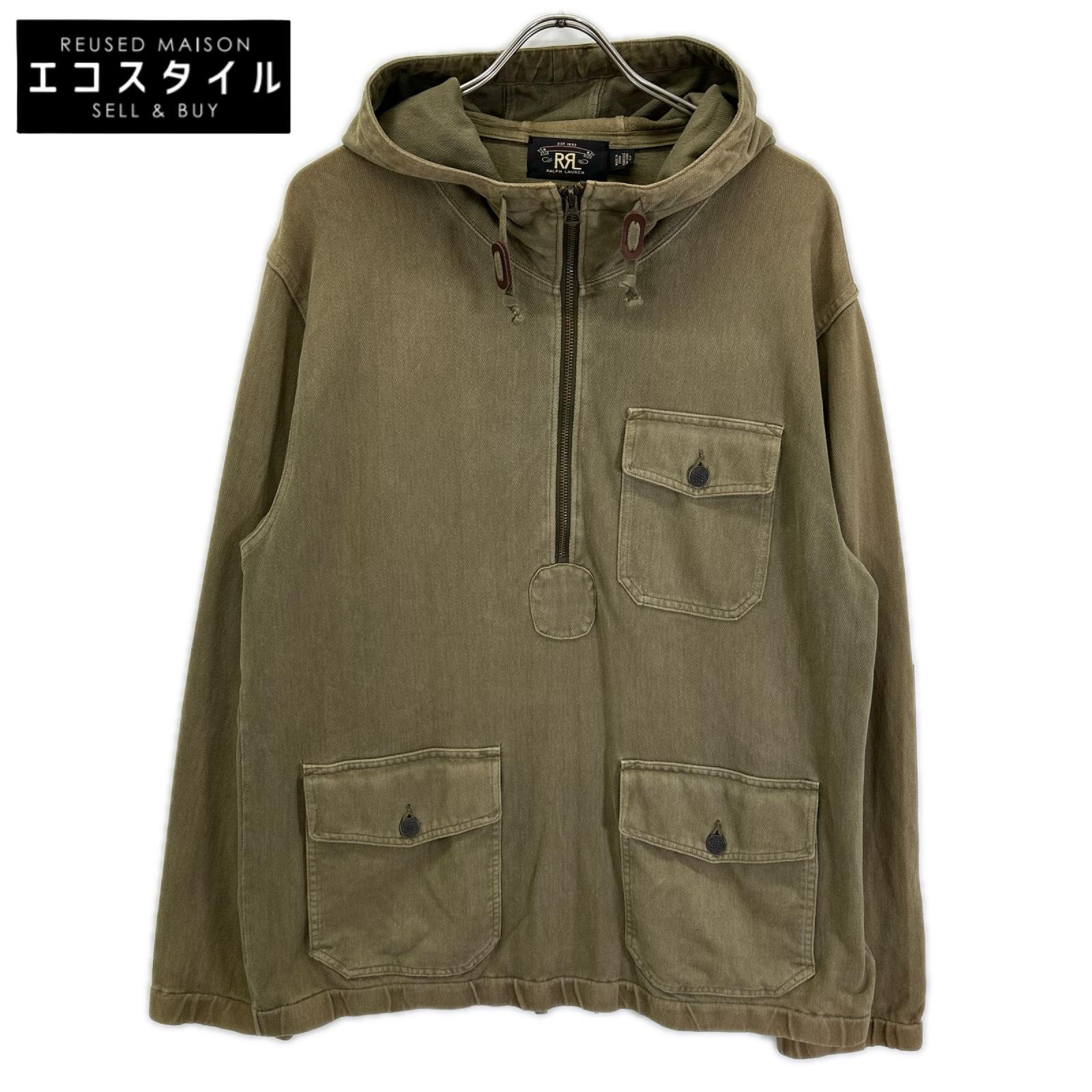 RRL ダブルアールエル 782733388001 カーキ ジャガードニット ポップオーバー アノラック ジャケット
