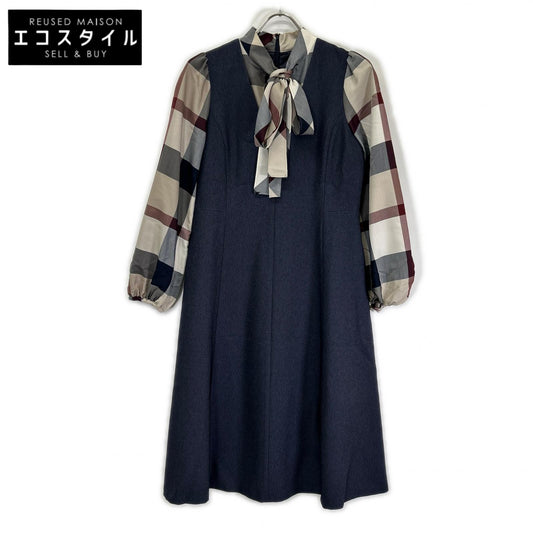 BLUE LABEL CRESTBRIDGE ブルーレーベルクレストブリッジ 55J01-501-42 24年製 ベージュ ドッキングジャンパースカートドレス ワンピース