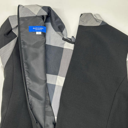 BLUE LABEL CRESTBRIDGE ブルーレーベルクレストブリッジ 55J01-501-09 24年製 ブラック ドッキングジャンパースカートドレス ワンピース