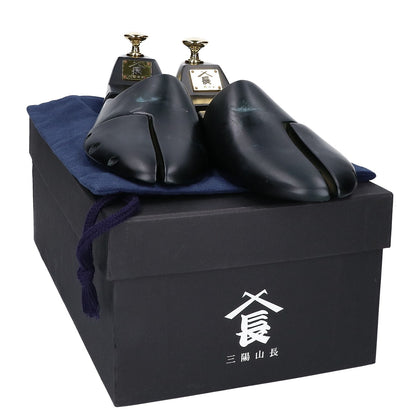 三陽山長 三陽山長 【美品】Q8489-520 ICHINOSUKE 一之介 姫路黒桟革 ホールカットシューズ シューズ