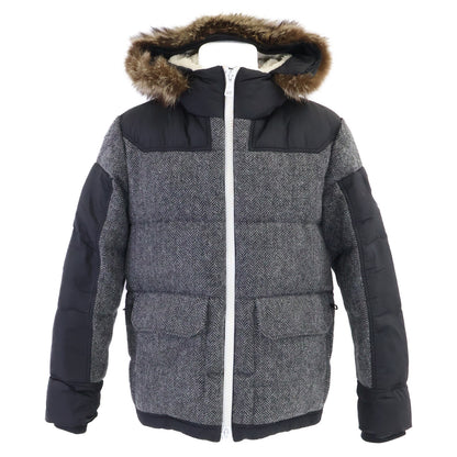 MONCLER モンクレール ROBERT ロバート ヘリンボーン切替 ファー付フーディダウンジャケット ジャケット