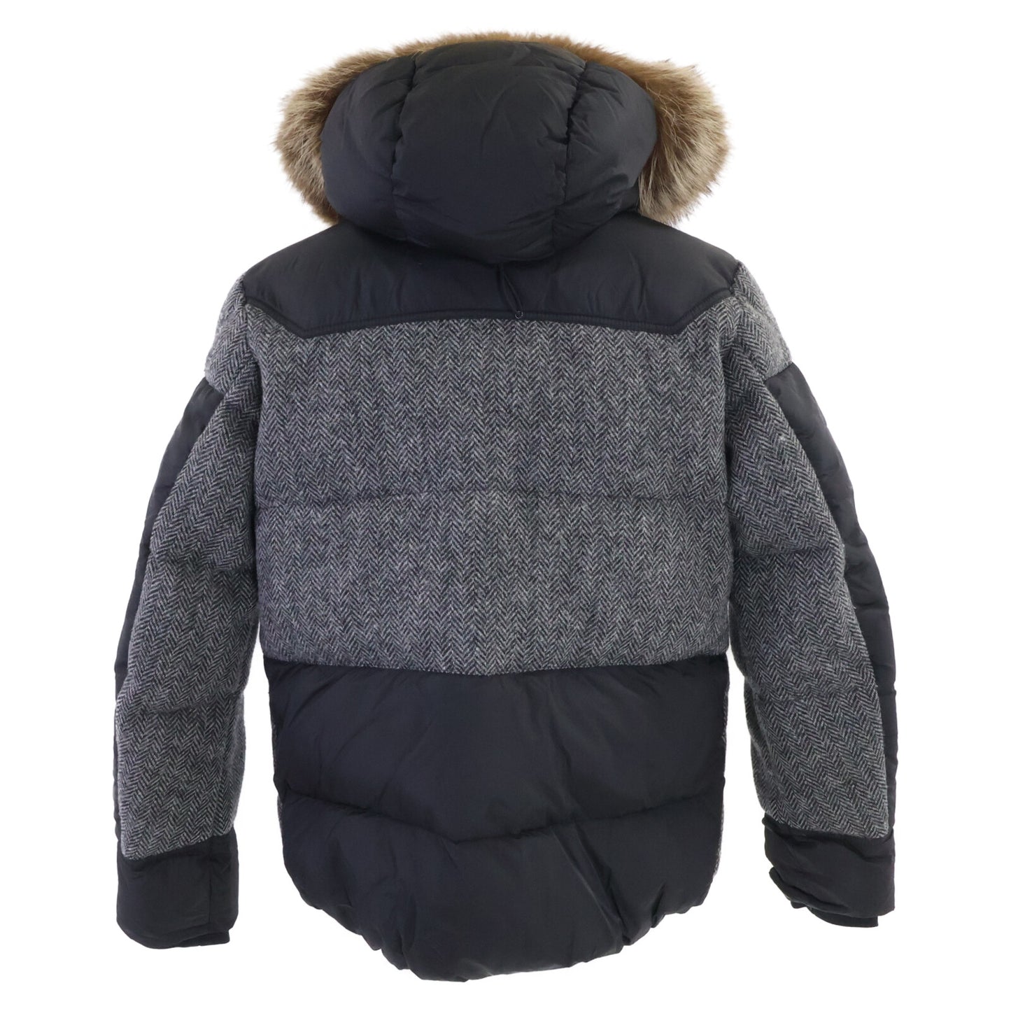 MONCLER モンクレール ROBERT ロバート ヘリンボーン切替 ファー付フーディダウンジャケット ジャケット