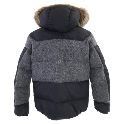 MONCLER モンクレール ROBERT ロバート ヘリンボーン切替 ファー付フーディダウンジャケット ジャケット