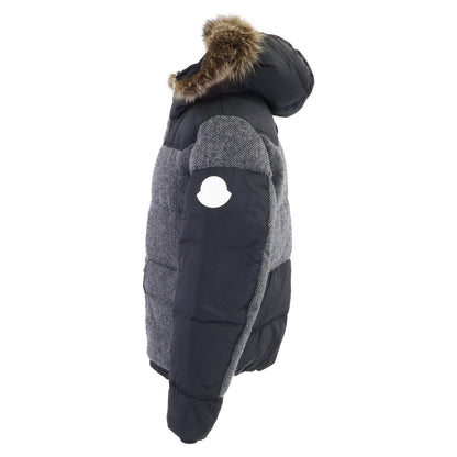 MONCLER モンクレール ROBERT ロバート ヘリンボーン切替 ファー付フーディダウンジャケット ジャケット