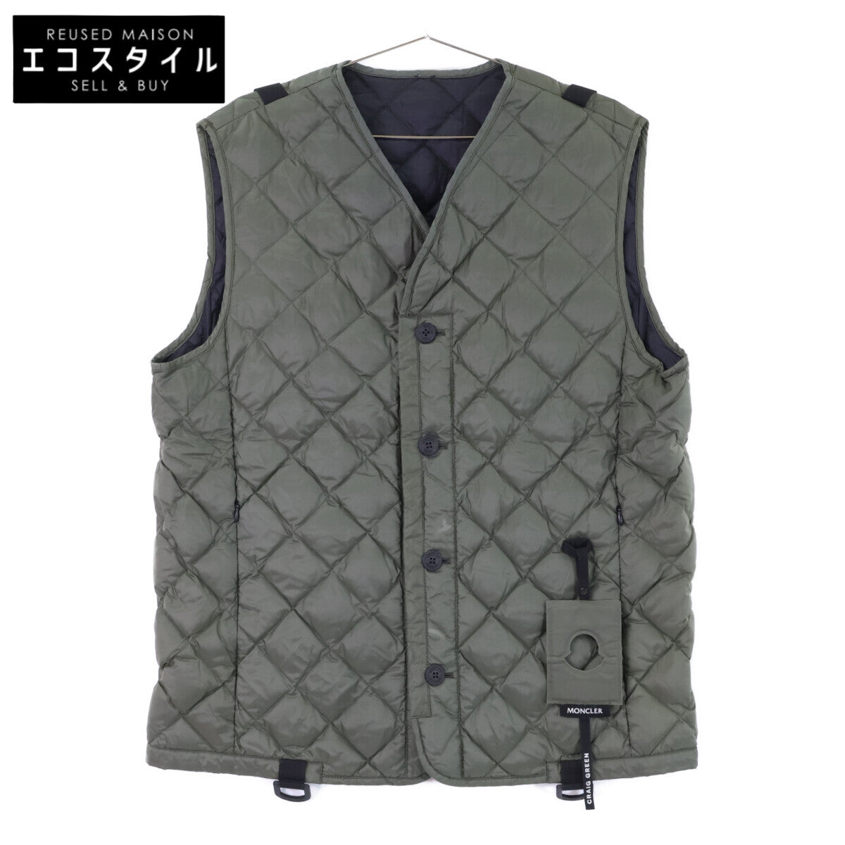 MONCLER モンクレール GENIUS 5ｘCRAIG GREEN HINES ロゴシルエットタグ キルティング ダウン ベスト