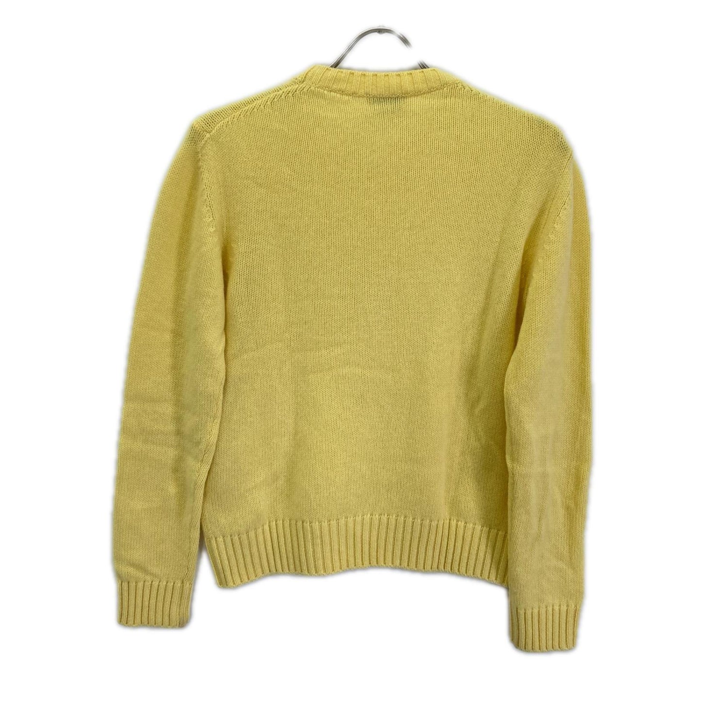 MONCLER モンクレール 23年製 GIROCOLLO TRICOT イエロー ウール×カシミヤ ロゴデザイン ニットプルオーバー