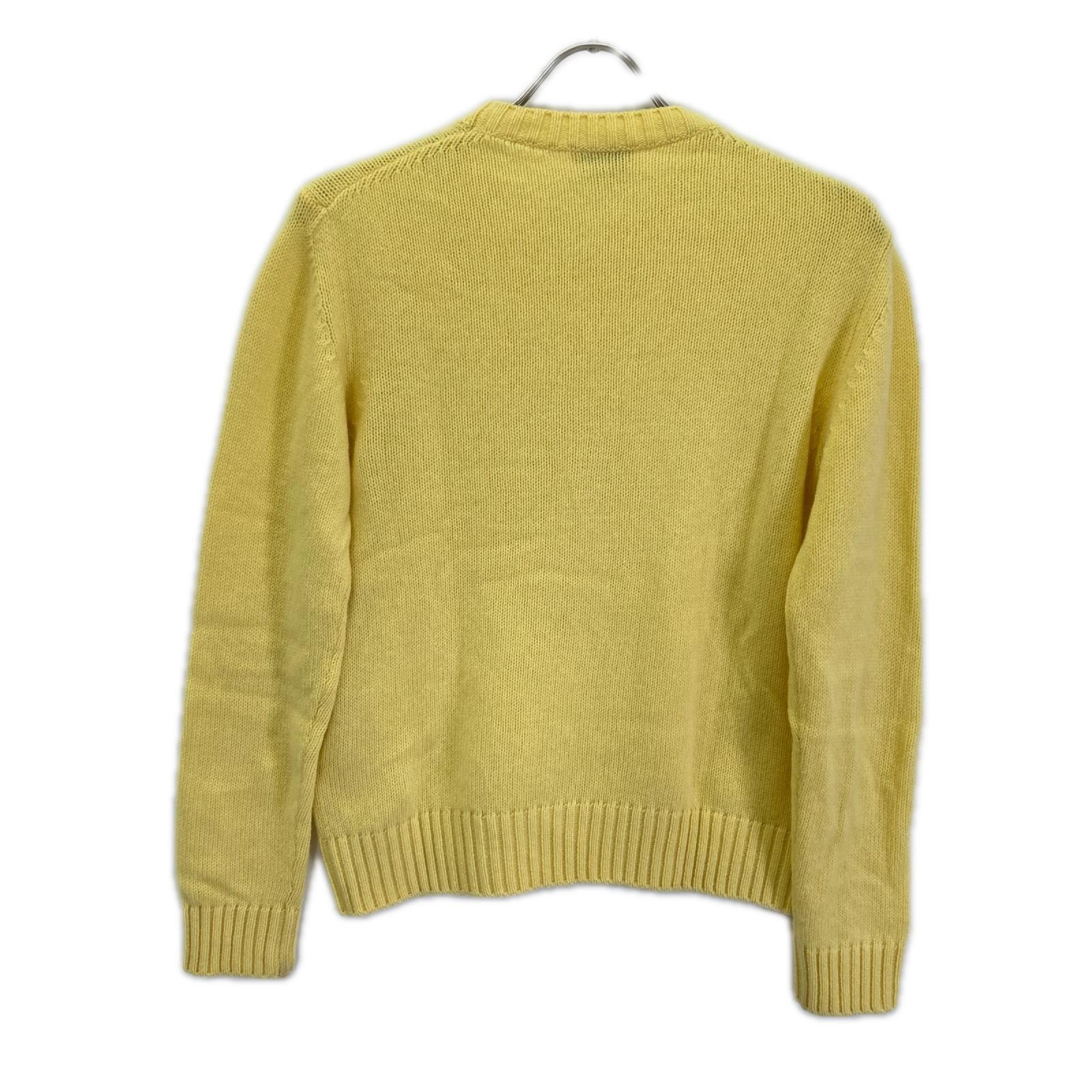 MONCLER モンクレール 23年製 GIROCOLLO TRICOT イエロー ウール×カシミヤ ロゴデザイン ニットプルオーバー