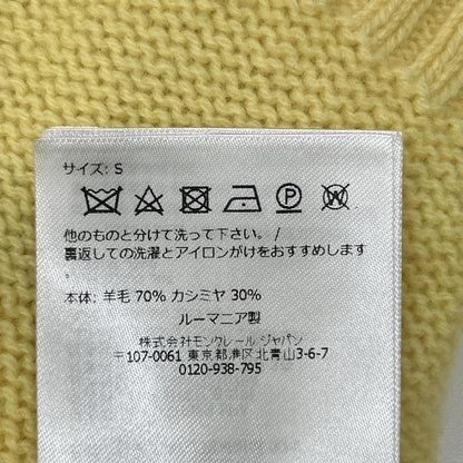 MONCLER モンクレール 23年製 GIROCOLLO TRICOT イエロー ウール×カシミヤ ロゴデザイン ニットプルオーバー