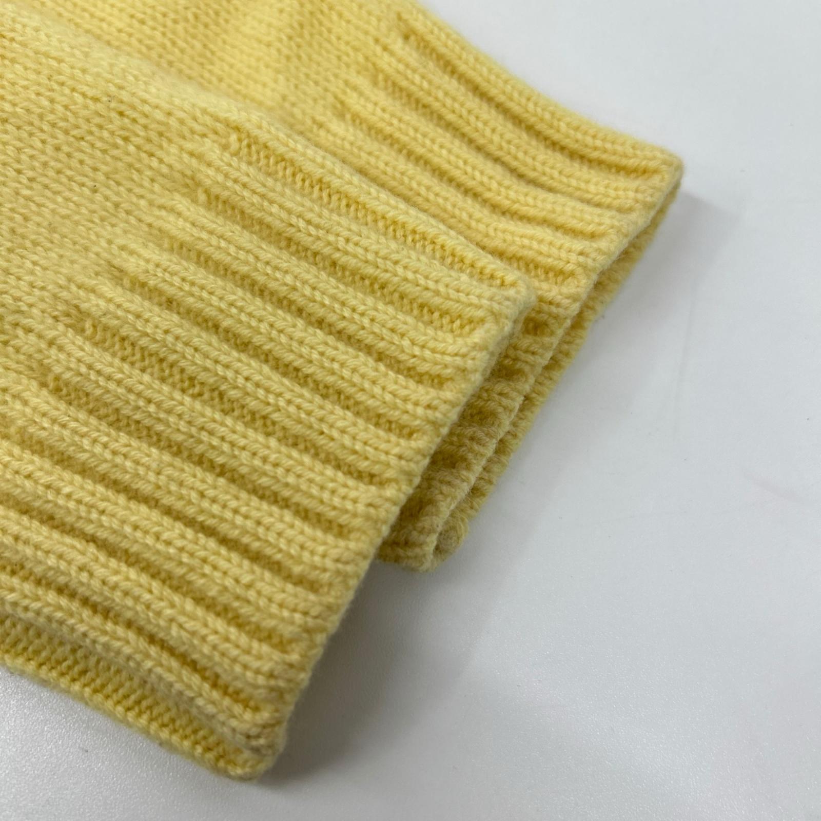 MONCLER モンクレール 23年製 GIROCOLLO TRICOT イエロー ウール×カシミヤ ロゴデザイン ニットプルオーバー