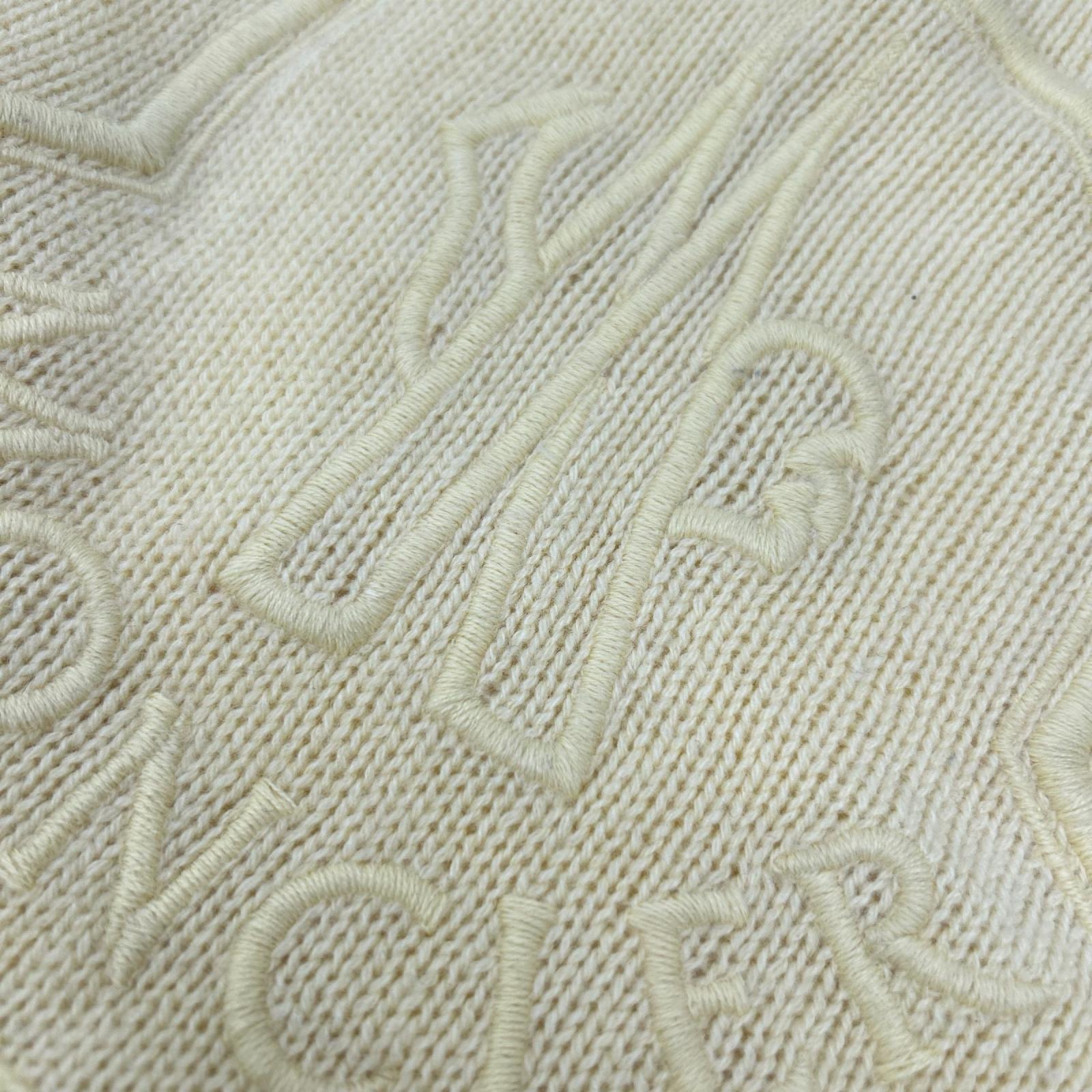 MONCLER モンクレール 23年製 GIROCOLLO TRICOT イエロー ウール×カシミヤ ロゴデザイン ニットプルオーバー