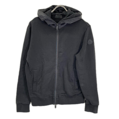 MONCLER モンクレール 24年製 ZIP UP CARDIGAN ブラック コットン×ナイロン フルジップスウェットフーディ トップス