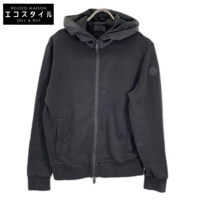 MONCLER モンクレール 24年製 ZIP UP CARDIGAN ブラック コットン×ナイロン フルジップスウェットフーディ トップス