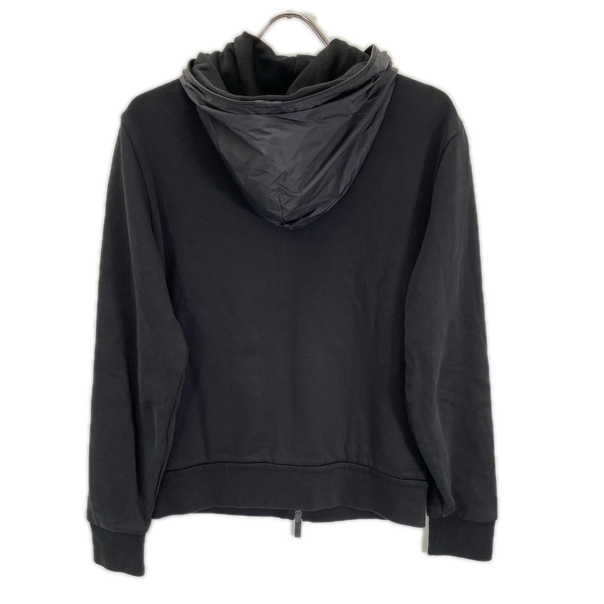 MONCLER モンクレール 24年製 ZIP UP CARDIGAN ブラック コットン×ナイロン フルジップスウェットフーディ トップス