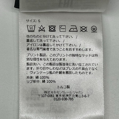 MONCLER モンクレール 23年製 LS T-SHIRT ブラック コットン ペイントロゴ クルーネック ロングスリーブカットソー トップス