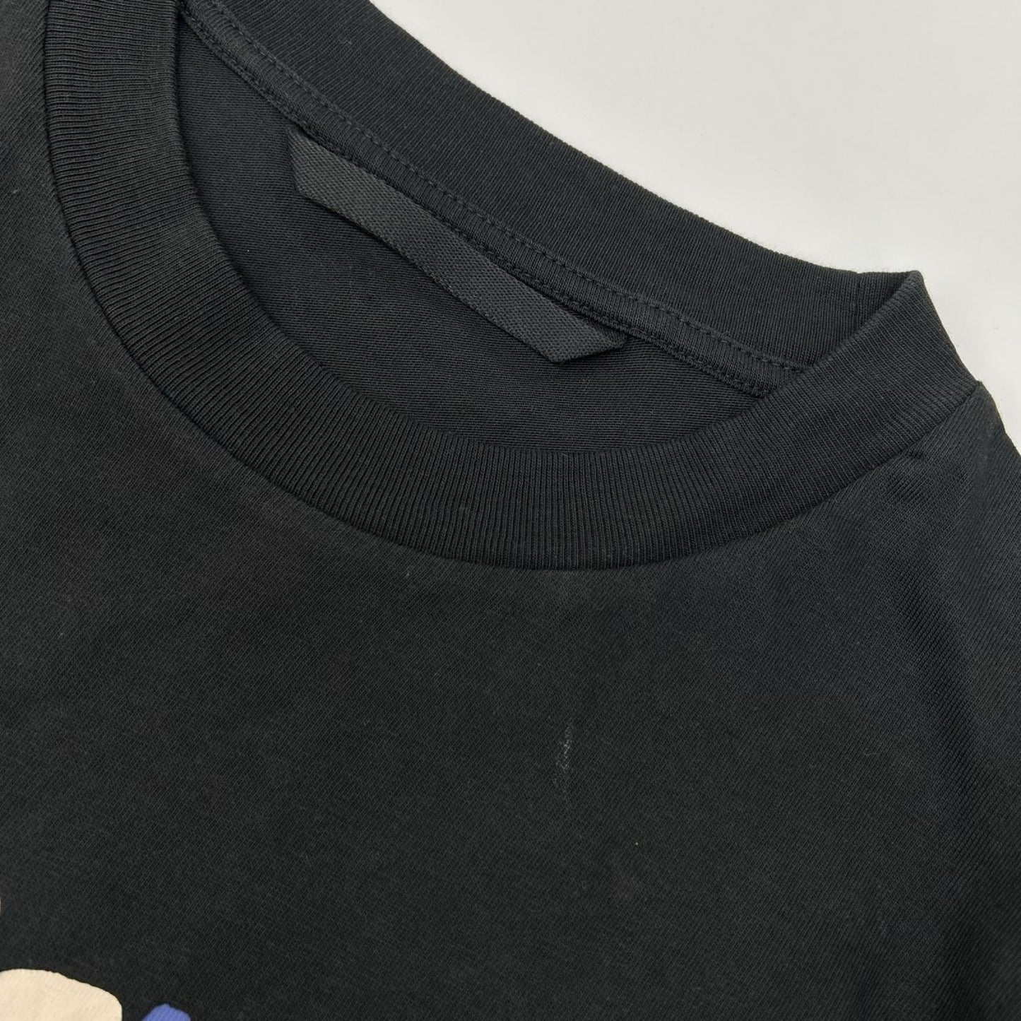 MONCLER モンクレール 23年製 LS T-SHIRT ブラック コットン ペイントロゴ クルーネック ロングスリーブカットソー トップス