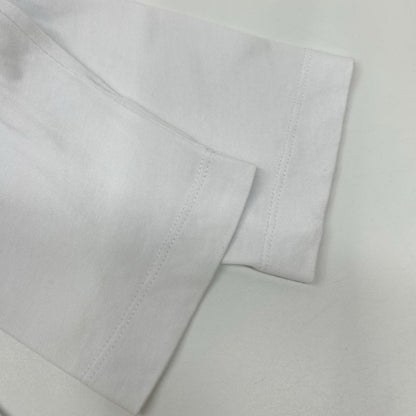 MONCLER モンクレール 21年製 LS T-SHIRT ホワイト コットン ロゴシルエット クルーネック ロングスリーブカットソー トップス